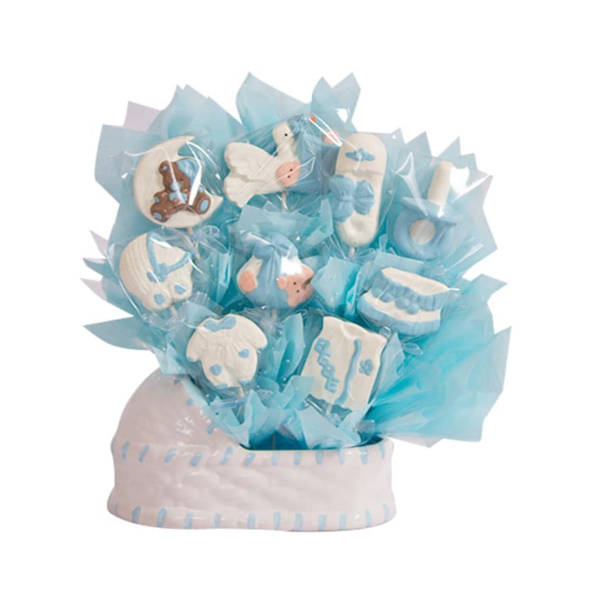 ARREGLO PALETAS DE CHOCOLATE -RECIÉN NACIDO BB - NIÑO